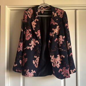 Cynthia Rowley Navy Cherry Blossom Blazer